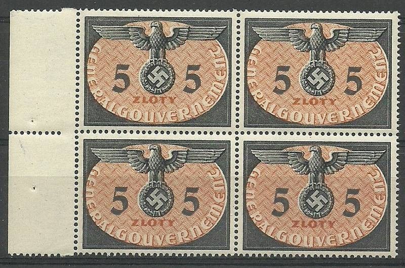 Znaczek Generalna Gubernia / GG 1940 Mi die 15 Fi U 15 Czyste **