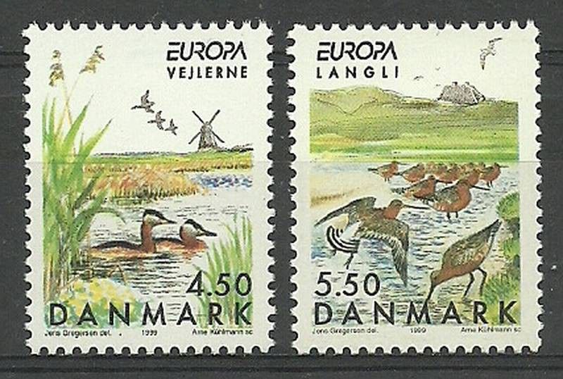 Znaczek Dania 1999 Mi 1211-1212 Czyste **