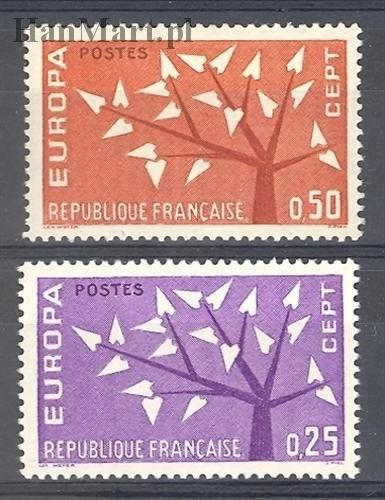 Znaczek Francja 1962 Mi 1411-1412 Czyste **