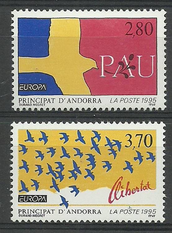 Znaczek Andora Francuska 1995 Mi 477-478 Czyste **