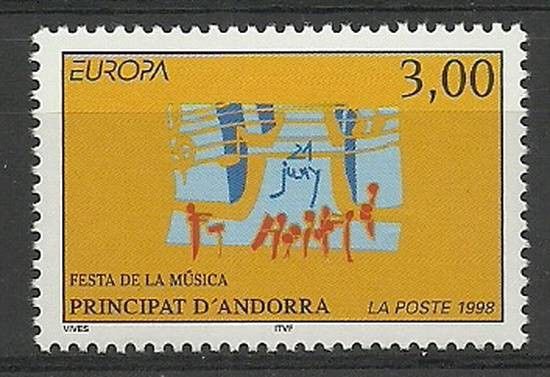 Znaczek Andora Francuska 1998 Mi 525 Czyste **