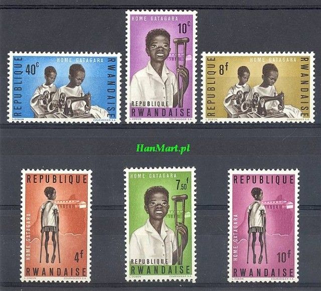 Znaczek Rwanda 1964 Mi 71-76 Czyste **