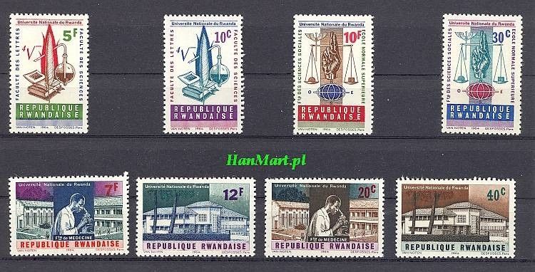 Znaczek Rwanda 1965 Mi 89-96 Czyste **