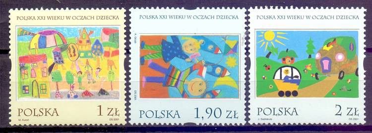 Znaczek Polska 2001 Mi 3921-3923 Fi 3771-3773 Czyste **