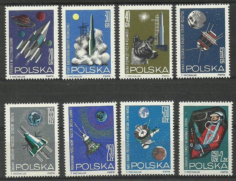 Znaczek Polska 1964 Mi 1553-1560 Fi 1404-1411 Czyste **