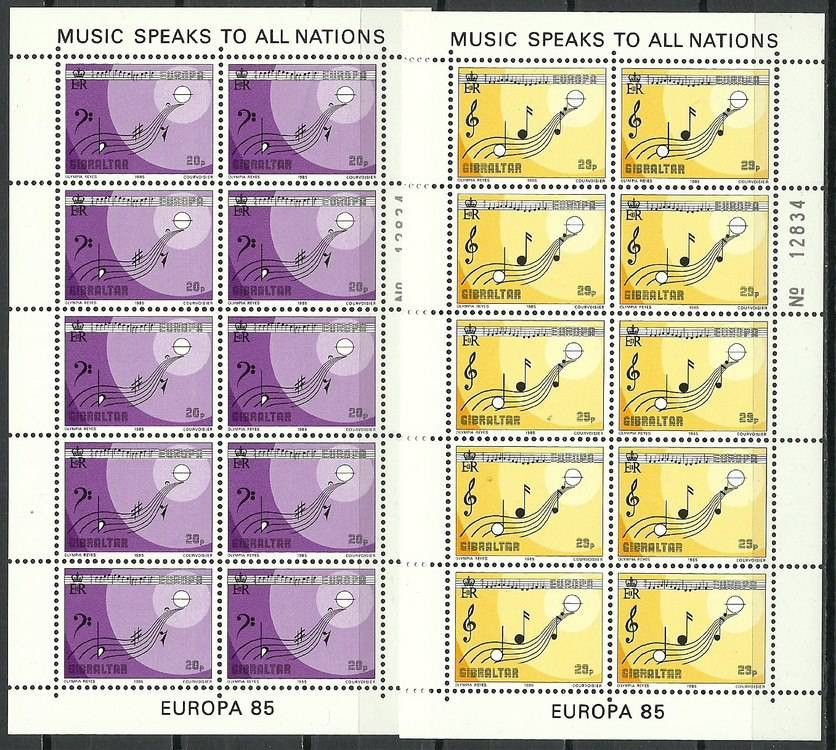 Znaczek Gibraltar 1985 Mi ark 487-488 Czyste **