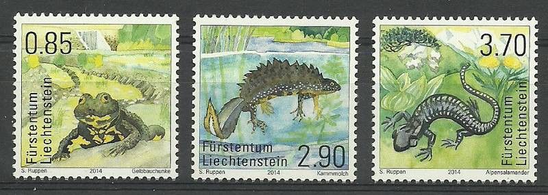 Znaczek Liechtenstein 2014 Mi 1715-1717 Czyste **