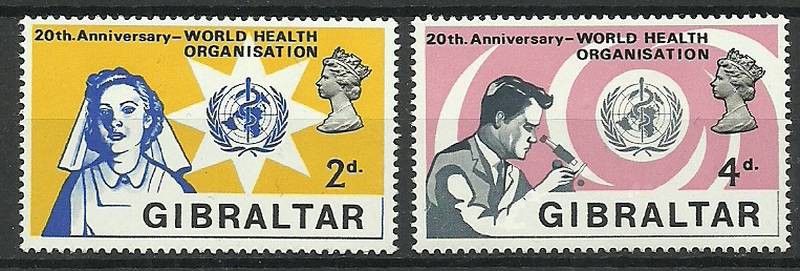 Znaczek Gibraltar 1968 Mi 215-216 Czyste **