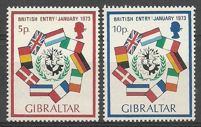 Znaczek Gibraltar 1973 Mi 397-398 Czyste **