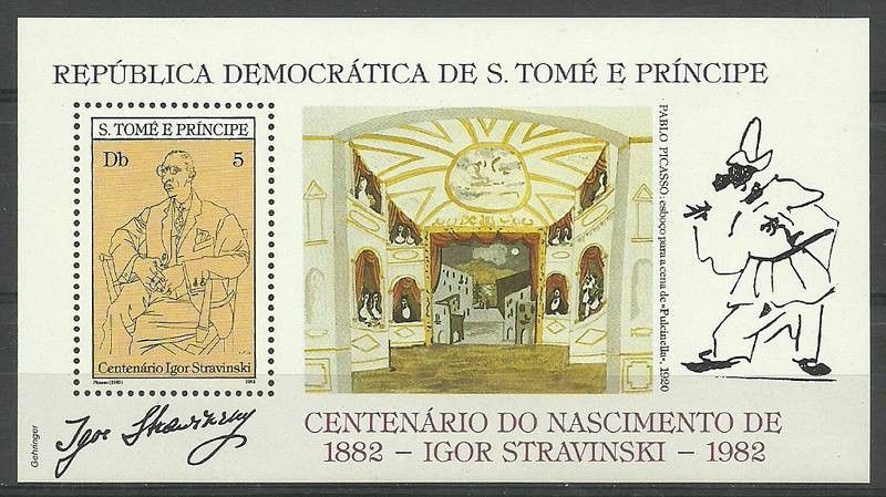 Znaczek Wyspy Św. Tomasza i Książęca 1982 Mi bl 96B Czyste **