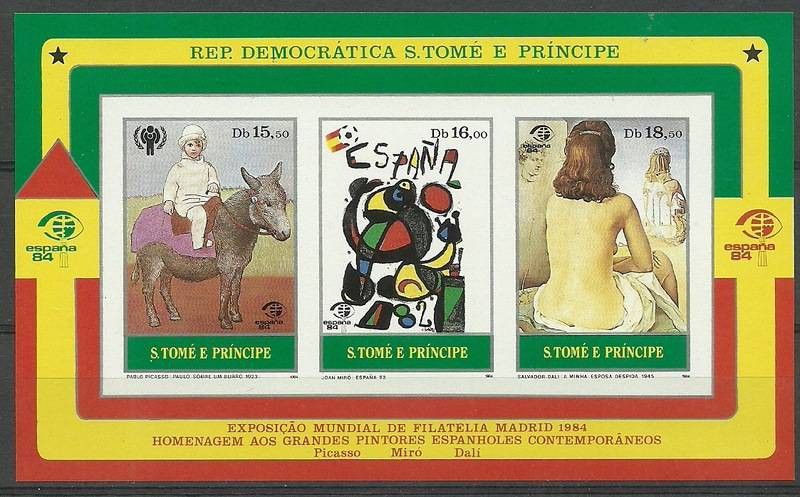 Znaczek Wyspy Św. Tomasza i Książęca 1984 Mi bl 147B Czyste **