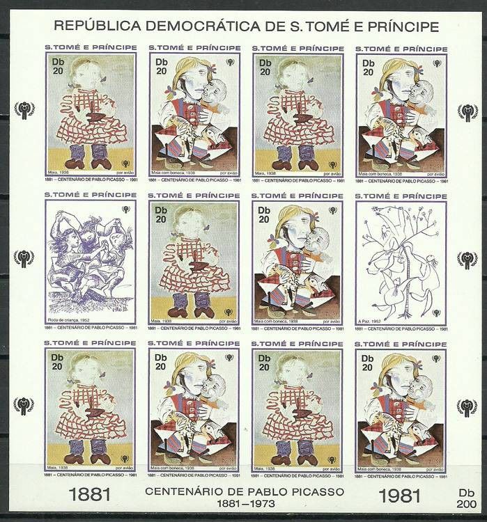 Znaczek Wyspy Św. Tomasza i Książęca 1981 Mi ark 719-720B Czyste **