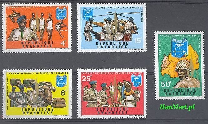 Znaczek Rwanda 1972 Mi 474-478 Czyste **