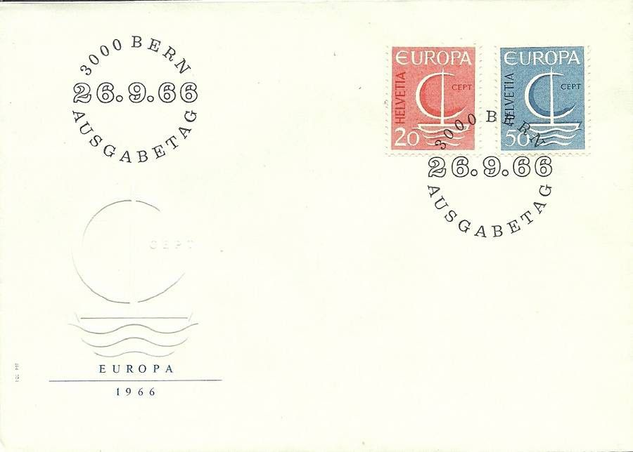 Znaczek Szwajcaria 1966 Mi 843-844 FDC