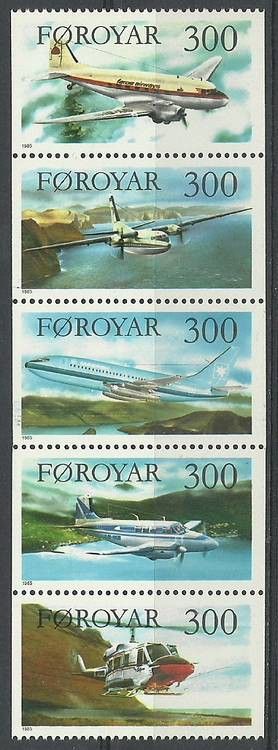 Znaczek Wyspy Owcze 1985 Mi 125-129 Czyste **