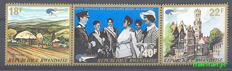 Znaczek Rwanda 1972 Mi 510-512 Czyste **