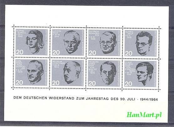 Znaczek Niemcy 1964 Mi bl 3 Czyste **