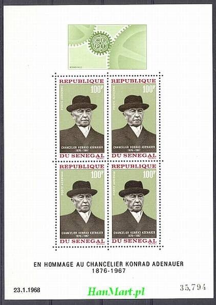 Znaczek Senegal 1968 Mi bl 4 Czyste **