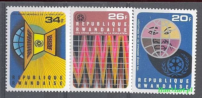 Znaczek Rwanda 1975 Mi 721-723 Czyste **