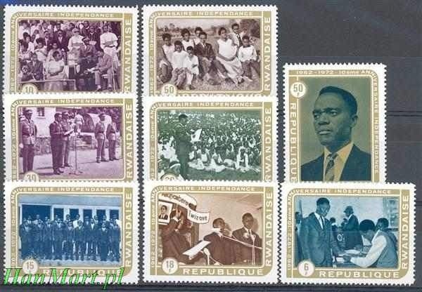 Znaczek Rwanda 1972 Mi 513-520 Czyste **