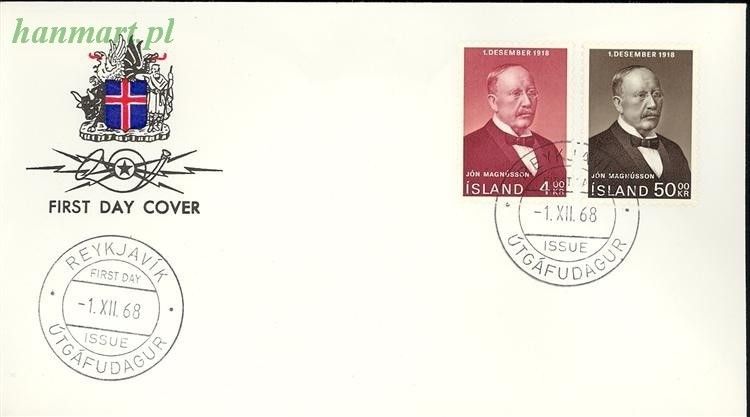 Znaczek Islandia 1968 Mi 424-425 FDC