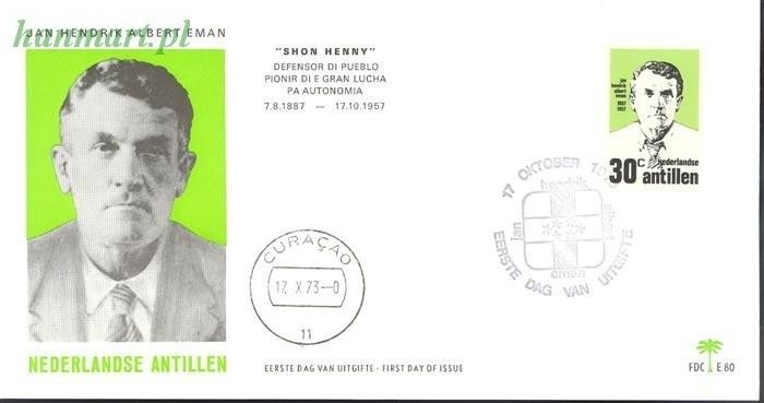 Znaczek Antyle Holenderskie 1973 Mi 273 FDC