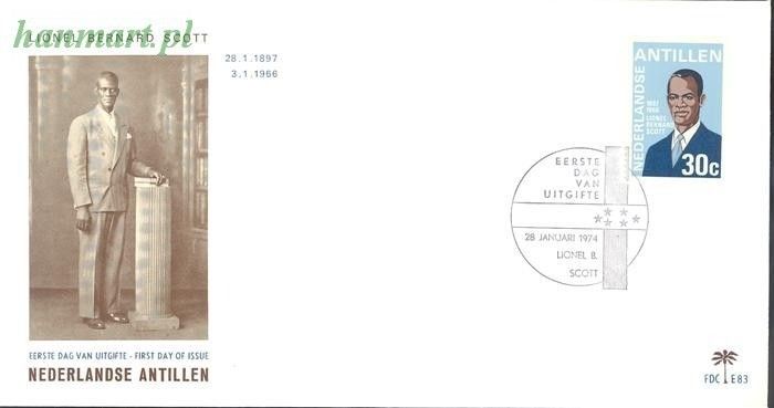 Znaczek Antyle Holenderskie 1974 Mi 277 FDC