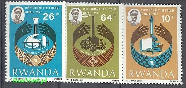 Znaczek Rwanda 1977 Mi 860-862 Czyste **