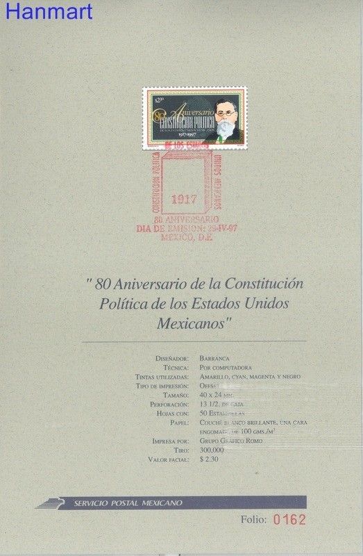 Znaczek Meksyk 1997 Mi 2633 FDC