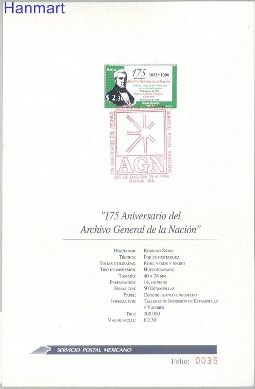 Znaczek Meksyk 1998 Mi 2740 FDC