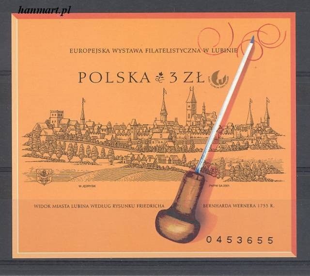 Znaczek Polska 2001 Fi bl 175A Czyste **