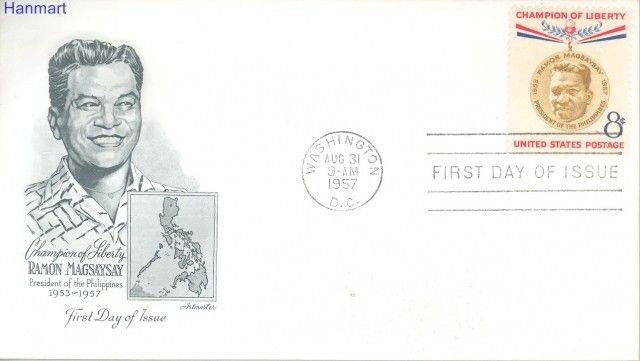 Znaczek USA 1957 FDC
