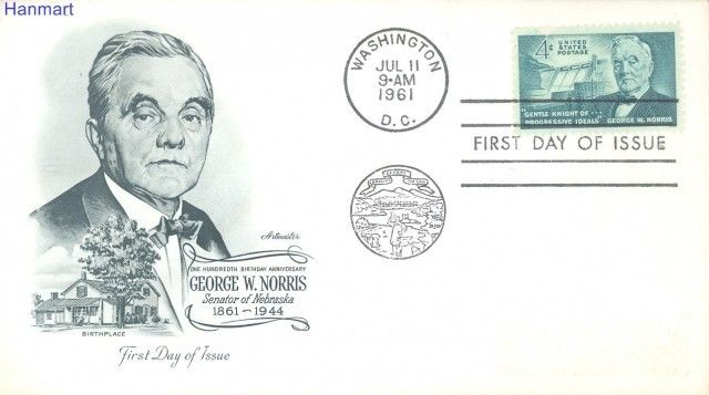 Znaczek USA 1961 Mi adr 810 FDC