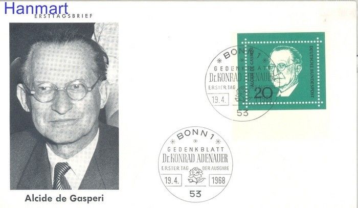 Znaczek Niemcy 1968 FDC