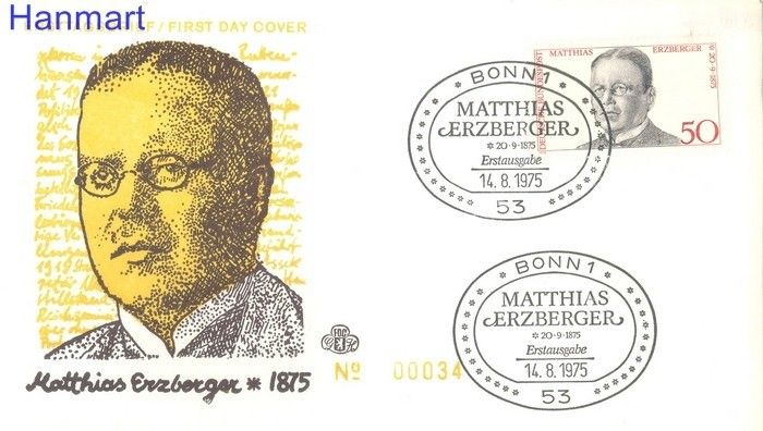 Znaczek Niemcy 1975 FDC