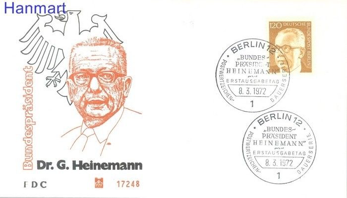 Berlin Niemcy 1971 Mi 395 FDC