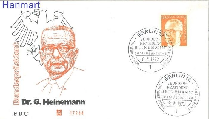 Znaczek Berlin Niemcy 1971 Mi 396 FDC