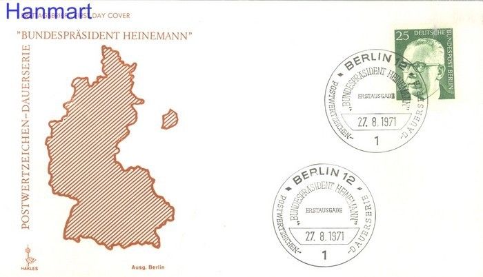 Znaczek Berlin Niemcy 1971 FDC