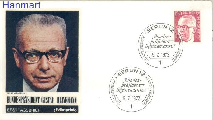 Znaczek Berlin Niemcy 1972 FDC
