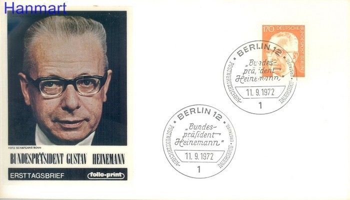 Znaczek Berlin Niemcy 1972 FDC