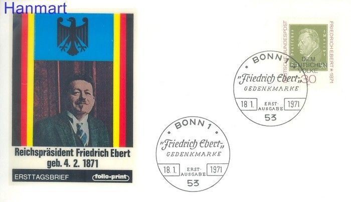 Znaczek Niemcy 1971 FDC