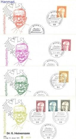 Znaczek Niemcy 1972 Mi 727-732 FDC