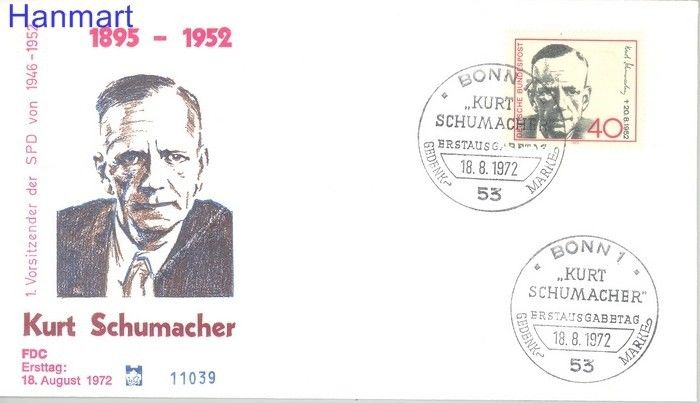 Znaczek Niemcy 1972 FDC