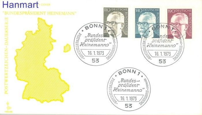 Znaczek Niemcy 1972 FDC