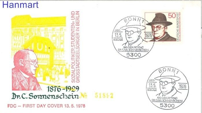 Znaczek Niemcy 1976 FDC