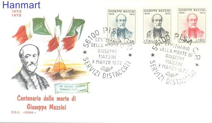 Znaczek Włochy 1972 FDC