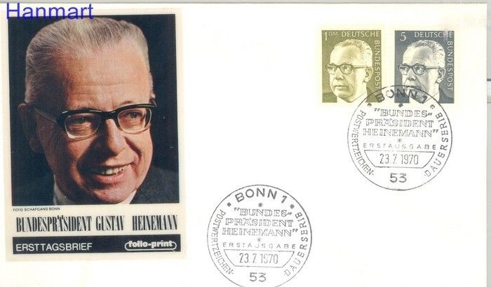 Znaczek Niemcy 1970 Mi 644 FDC