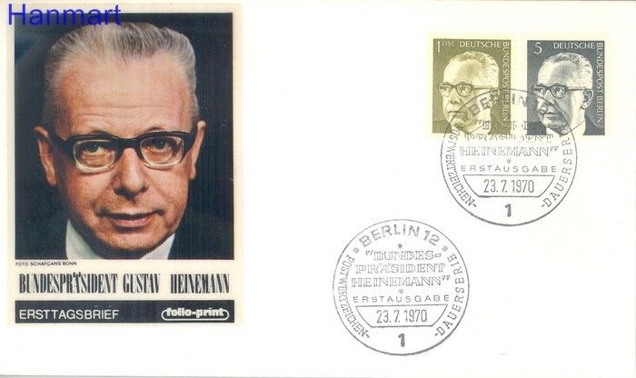 Znaczek Berlin Niemcy 1970 FDC