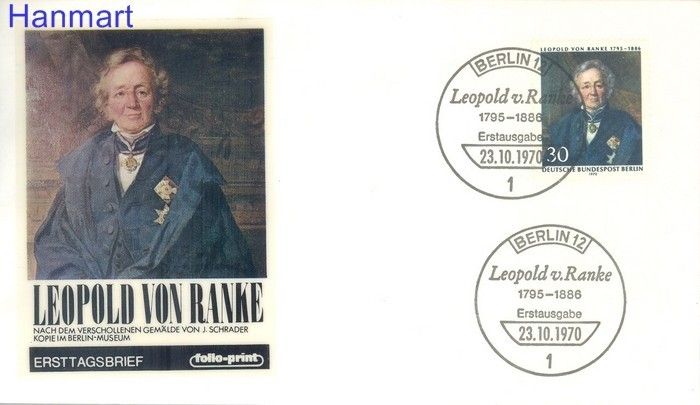Znaczek Berlin Niemcy 1970 FDC