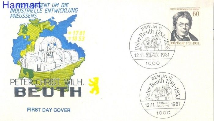 Znaczek Berlin Niemcy 1981 Mi 654 FDC